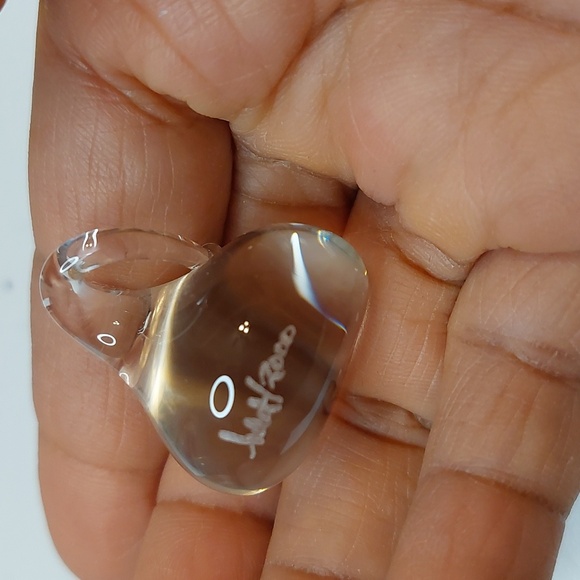 Signed Hulet Clear Glass Hershey Kiss Candy Figurine Accent - Picture 6 of 6